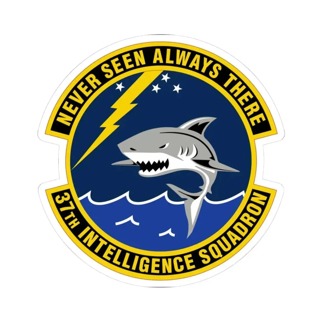 37 Intelligence Squadron ACC (U.S. Air Force) STICKER Vinyl Kiss-Cut Decal 3 Inch White - The Sticker Space