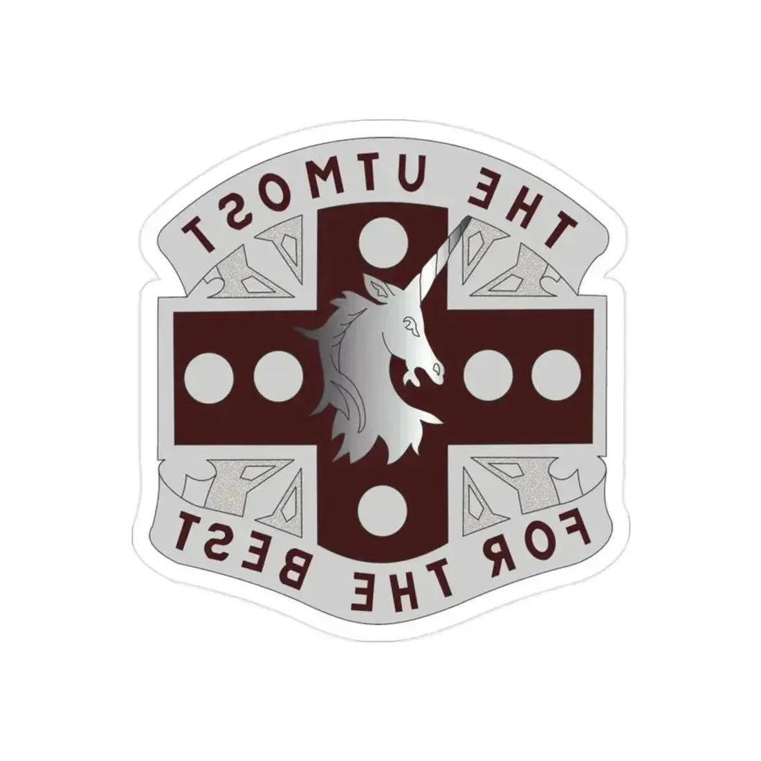 37 Medical Battalion (U.S. Army) REVERSE PRINT Transparent Die-Cut STICKER 2 Inch Die-Cut Transparent - The Sticker Space