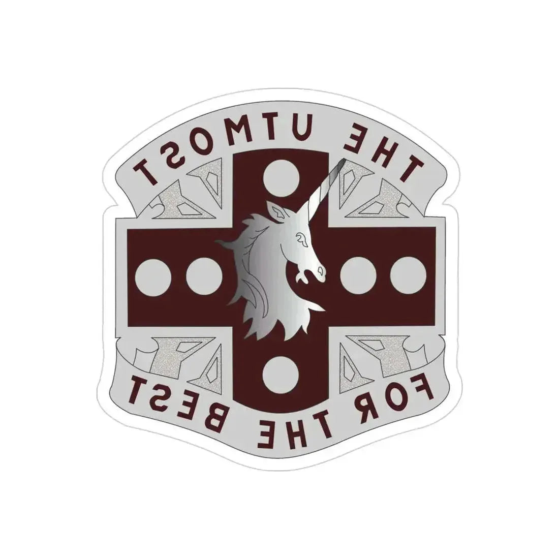 37 Medical Battalion (U.S. Army) REVERSE PRINT Transparent Die-Cut STICKER 4 Inch Die-Cut Transparent - The Sticker Space