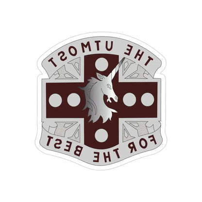 37 Medical Battalion (U.S. Army) REVERSE PRINT Transparent Die-Cut STICKER 4 Inch Die-Cut Transparent - The Sticker Space