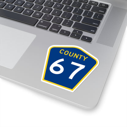 County 67 MN (Minnesota) (Road Sign) STICKER Vinyl Kiss-Cut Decal