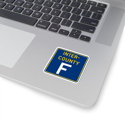 Inter County Route F MN (Minnesota) (Road Sign) STICKER Vinyl Kiss-Cut Decal
