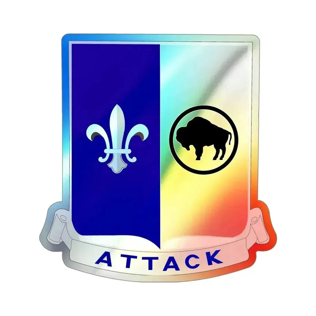 371 Infantry Battalion (U.S. Army) Holographic STICKER Die-Cut Vinyl Decal 4 Inch Holographic - The Sticker Space