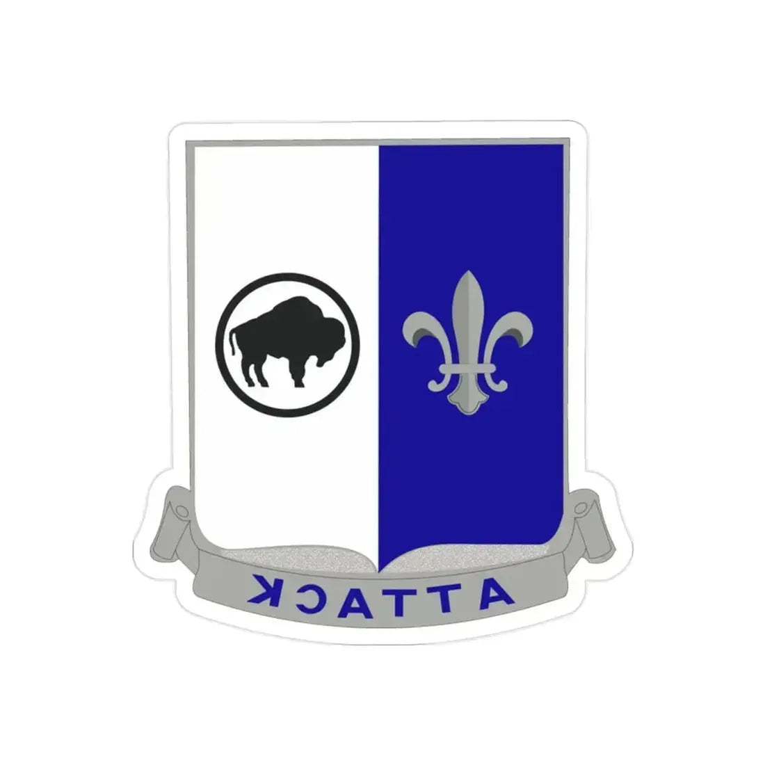 371 Infantry Battalion (U.S. Army) REVERSE PRINT Transparent Die-Cut STICKER 2 Inch Die-Cut Transparent - The Sticker Space