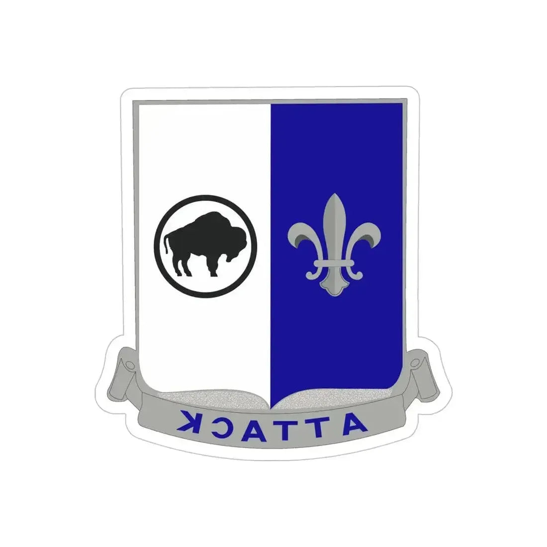 371 Infantry Battalion (U.S. Army) REVERSE PRINT Transparent Die-Cut STICKER 5 Inch Die-Cut Transparent - The Sticker Space