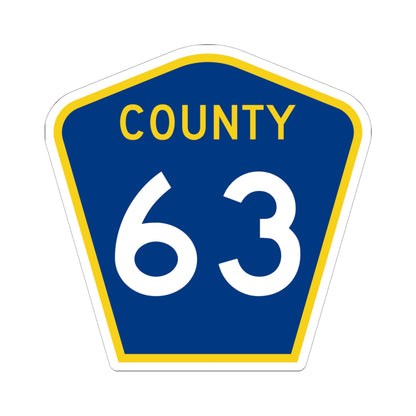 County 63 MN (Minnesota) (Road Sign) STICKER Vinyl Kiss-Cut Decal