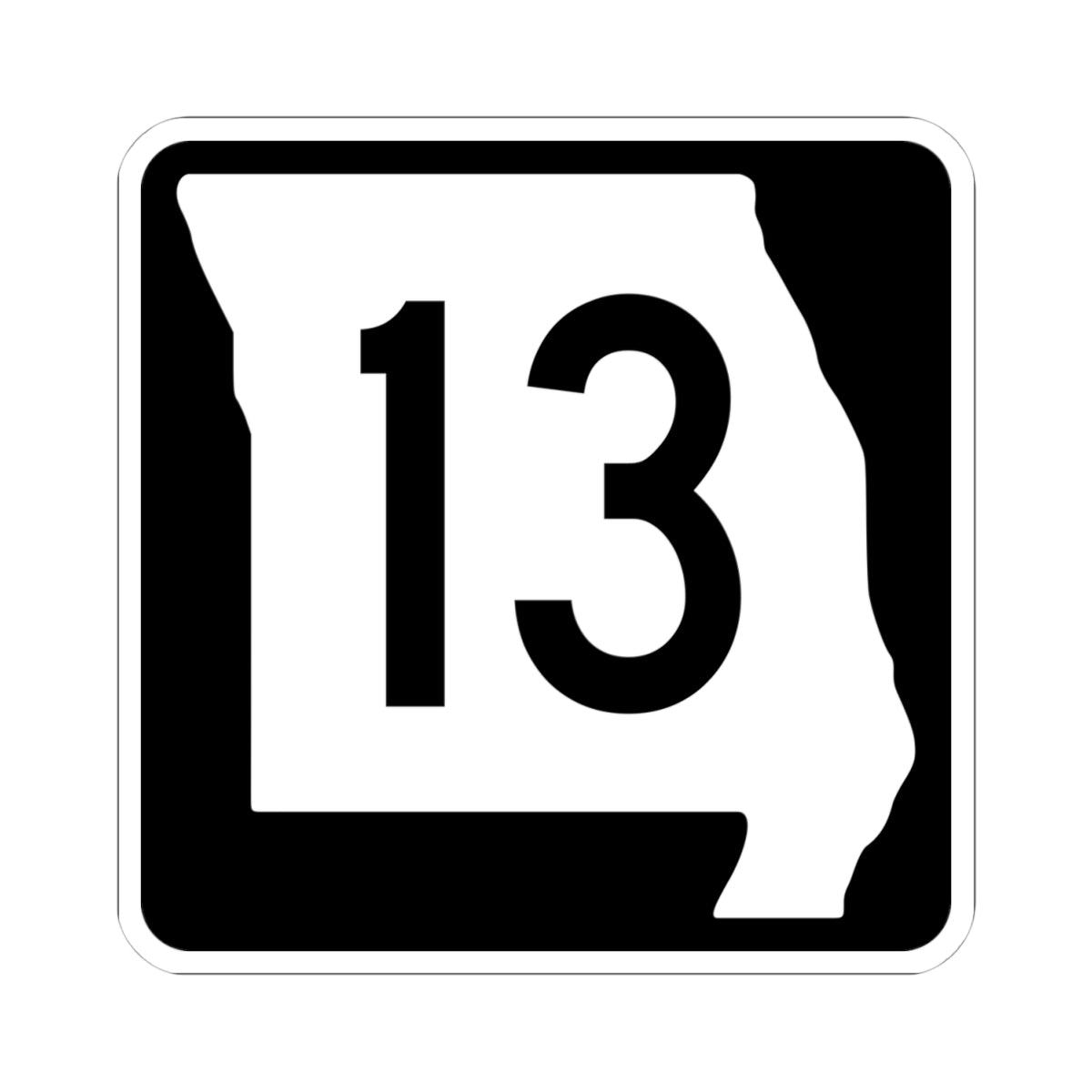 MO-13 (Missouri) (Road Sign) STICKER Vinyl Kiss-Cut Decal