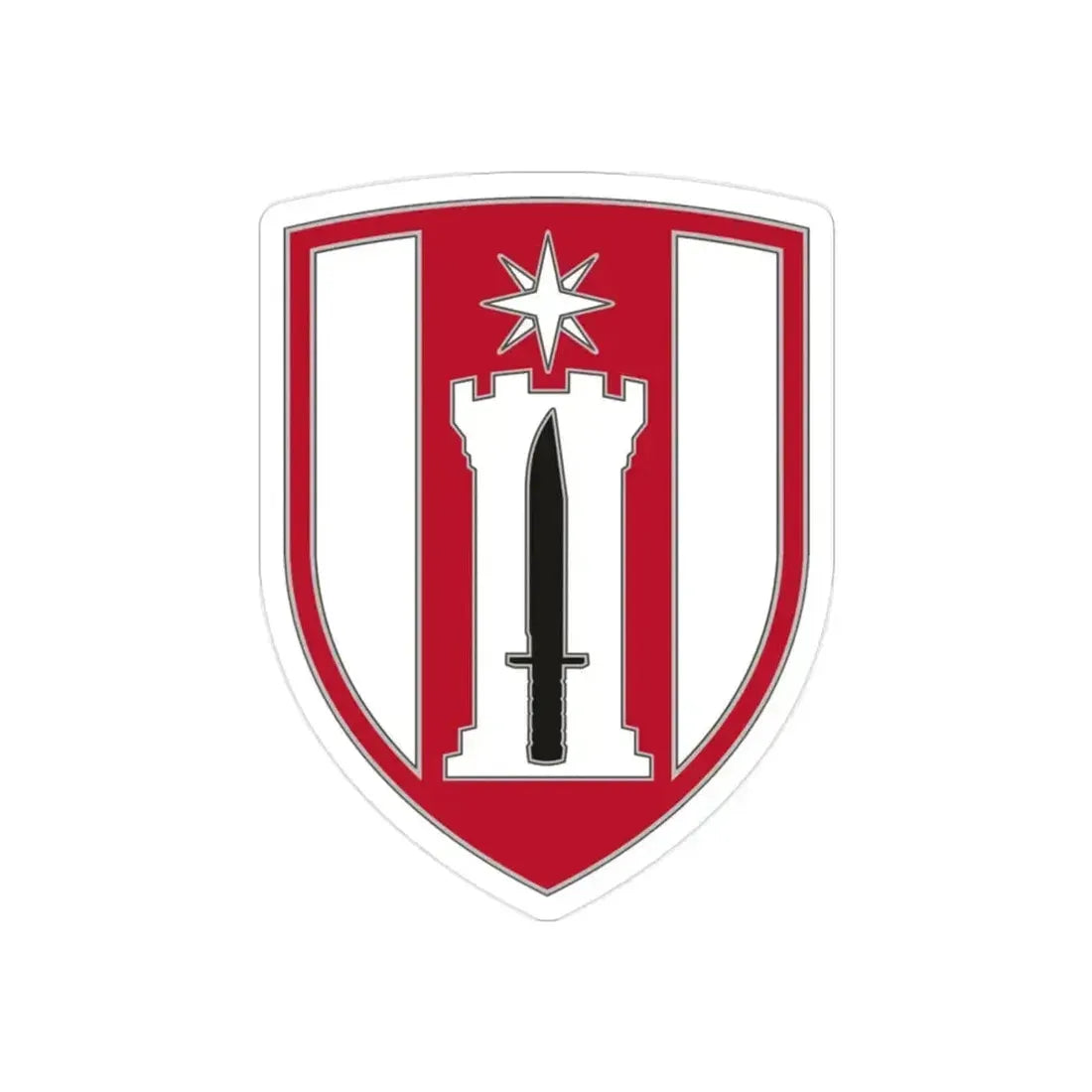 372 Engineer Brigade (U.S. Army) REVERSE PRINT Transparent Die-Cut STICKER 2 Inch Die-Cut Transparent - The Sticker Space
