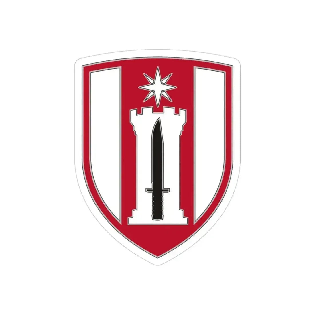 372 Engineer Brigade (U.S. Army) REVERSE PRINT Transparent Die-Cut STICKER 3 Inch Die-Cut Transparent - The Sticker Space