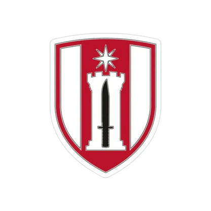 372 Engineer Brigade (U.S. Army) REVERSE PRINT Transparent Die-Cut STICKER 3 Inch Die-Cut Transparent - The Sticker Space
