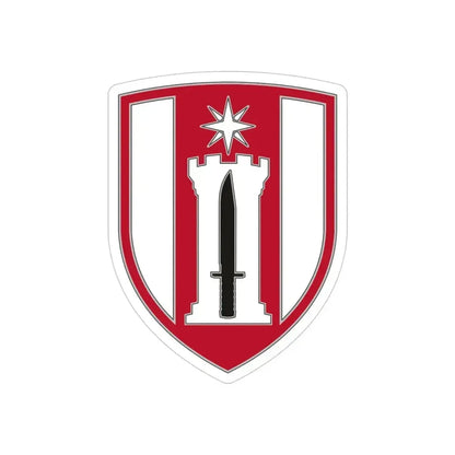 372 Engineer Brigade (U.S. Army) REVERSE PRINT Transparent Die-Cut STICKER 4 Inch Die-Cut Transparent - The Sticker Space