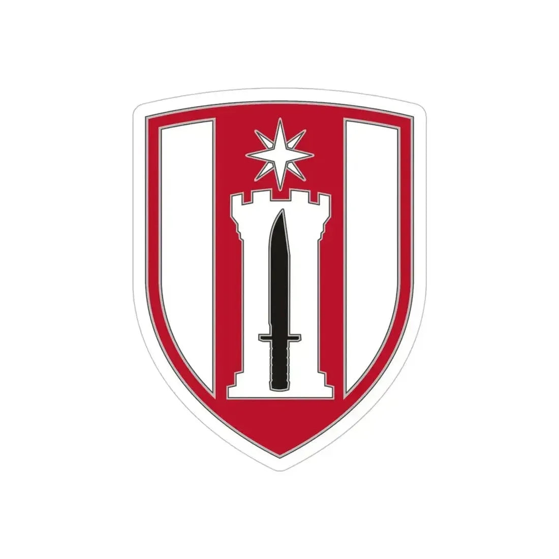 372 Engineer Brigade (U.S. Army) REVERSE PRINT Transparent Die-Cut STICKER 5 Inch Die-Cut Transparent - The Sticker Space