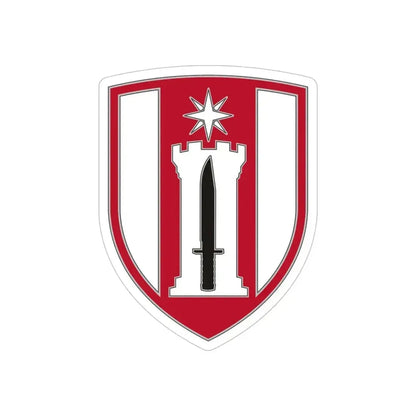 372 Engineer Brigade (U.S. Army) REVERSE PRINT Transparent Die-Cut STICKER 5 Inch Die-Cut Transparent - The Sticker Space