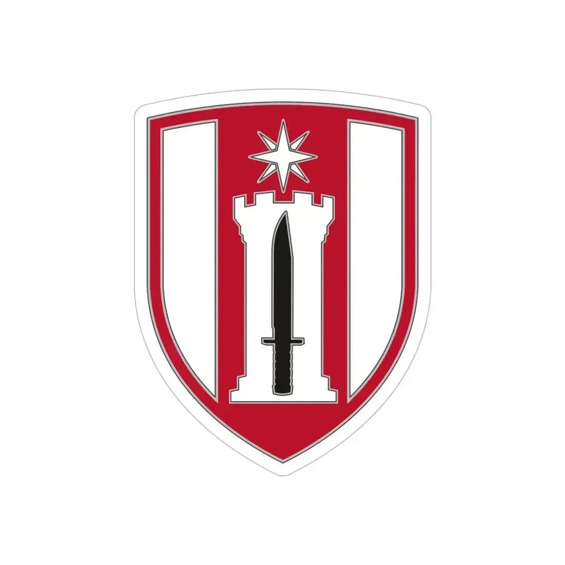 372 Engineer Brigade (U.S. Army) REVERSE PRINT Transparent Die-Cut STICKER 6 Inch Die-Cut Transparent - The Sticker Space