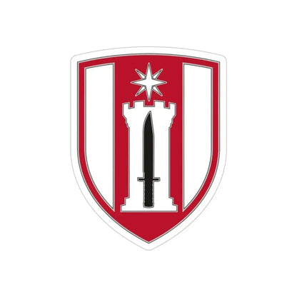 372 Engineer Brigade (U.S. Army) REVERSE PRINT Transparent Die-Cut STICKER 6 Inch Die-Cut Transparent - The Sticker Space