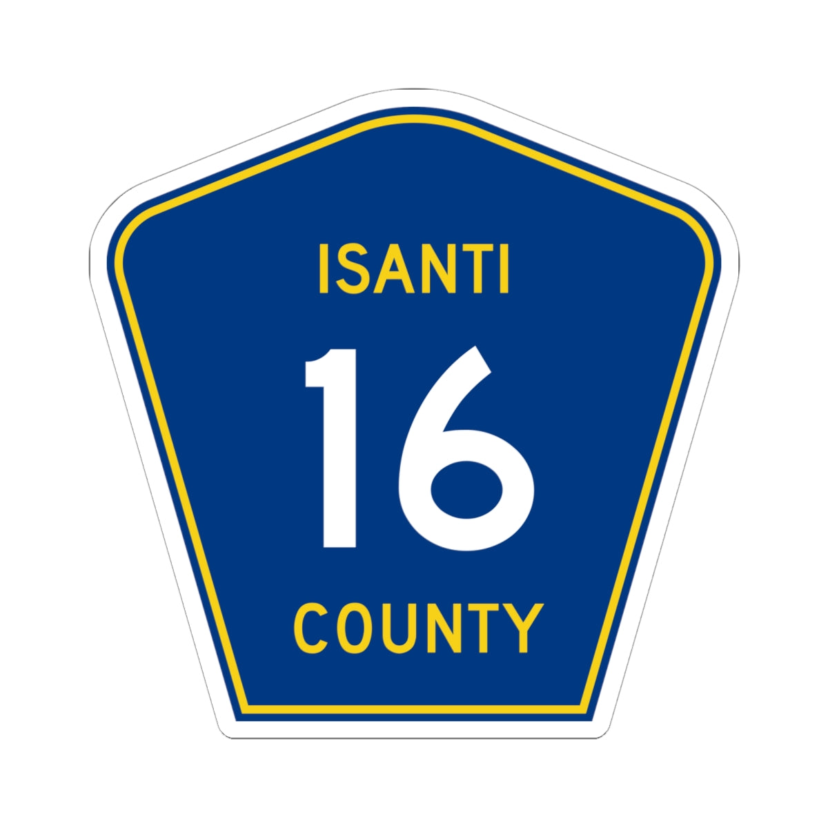 Isanti County 16 MN (Minnesota) (Road Sign) STICKER Vinyl Kiss-Cut Decal