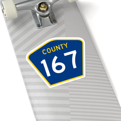 County 167 MN (Minnesota) (Road Sign) STICKER Vinyl Kiss-Cut Decal
