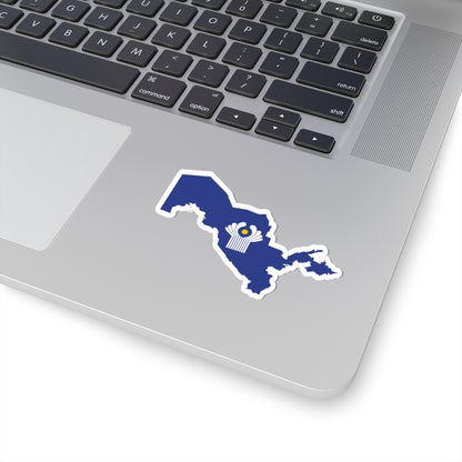 Flag-map of Uzbekistan CIS (Uzbekistan) STICKER Vinyl Kiss-Cut Decal