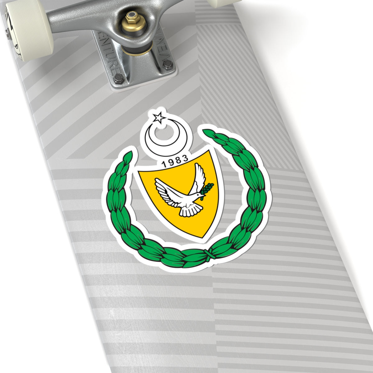 Coat of arms of the Turkish Republic of Northern Cyprus (1983-2007) - STICKER Vinyl Kiss-Cut Decal
