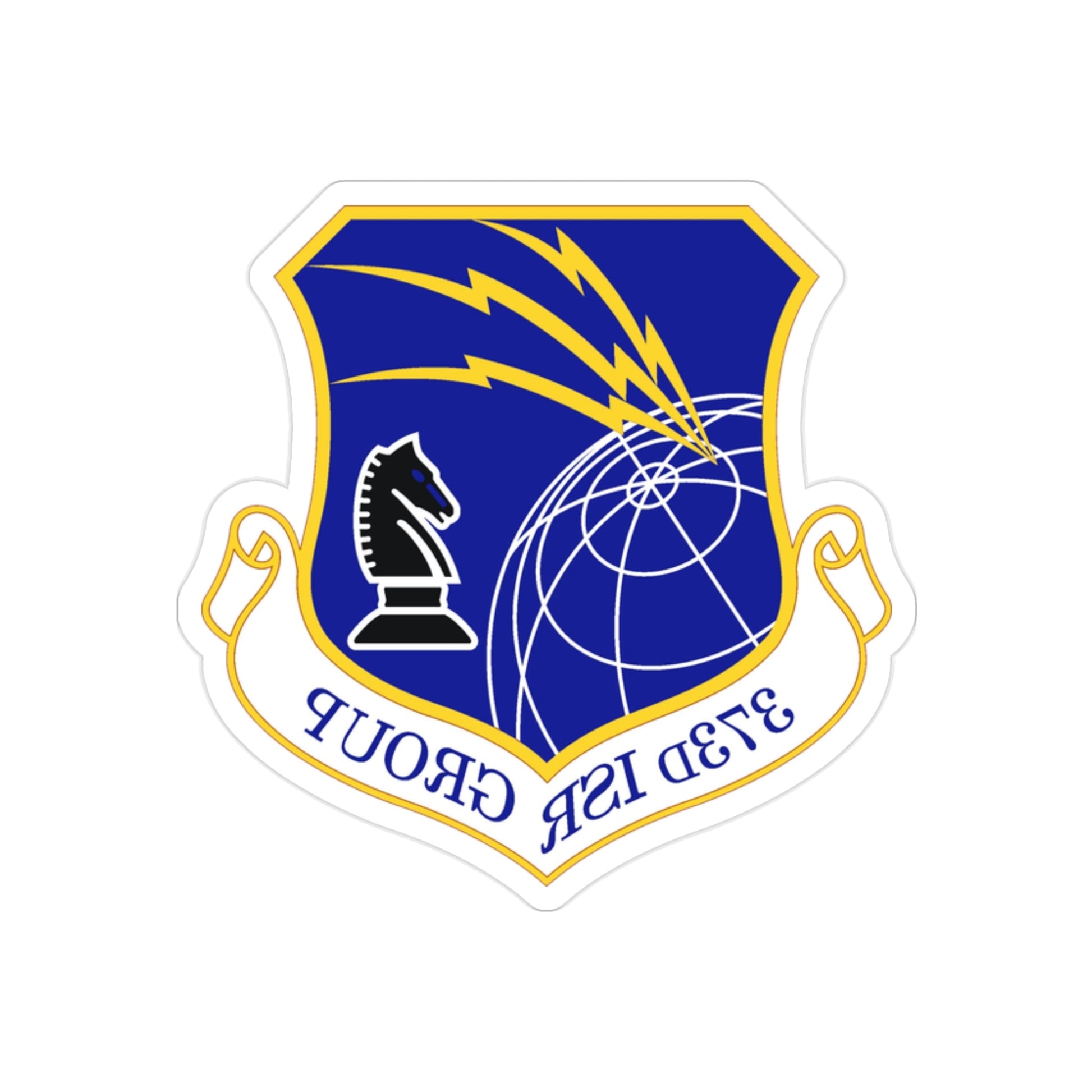 373 Intelligence Surveillance and Reconnaissance Group AFISRA (U.S. Air Force) REVERSE PRINT Transparent STICKER-2" × 2"-The Sticker Space