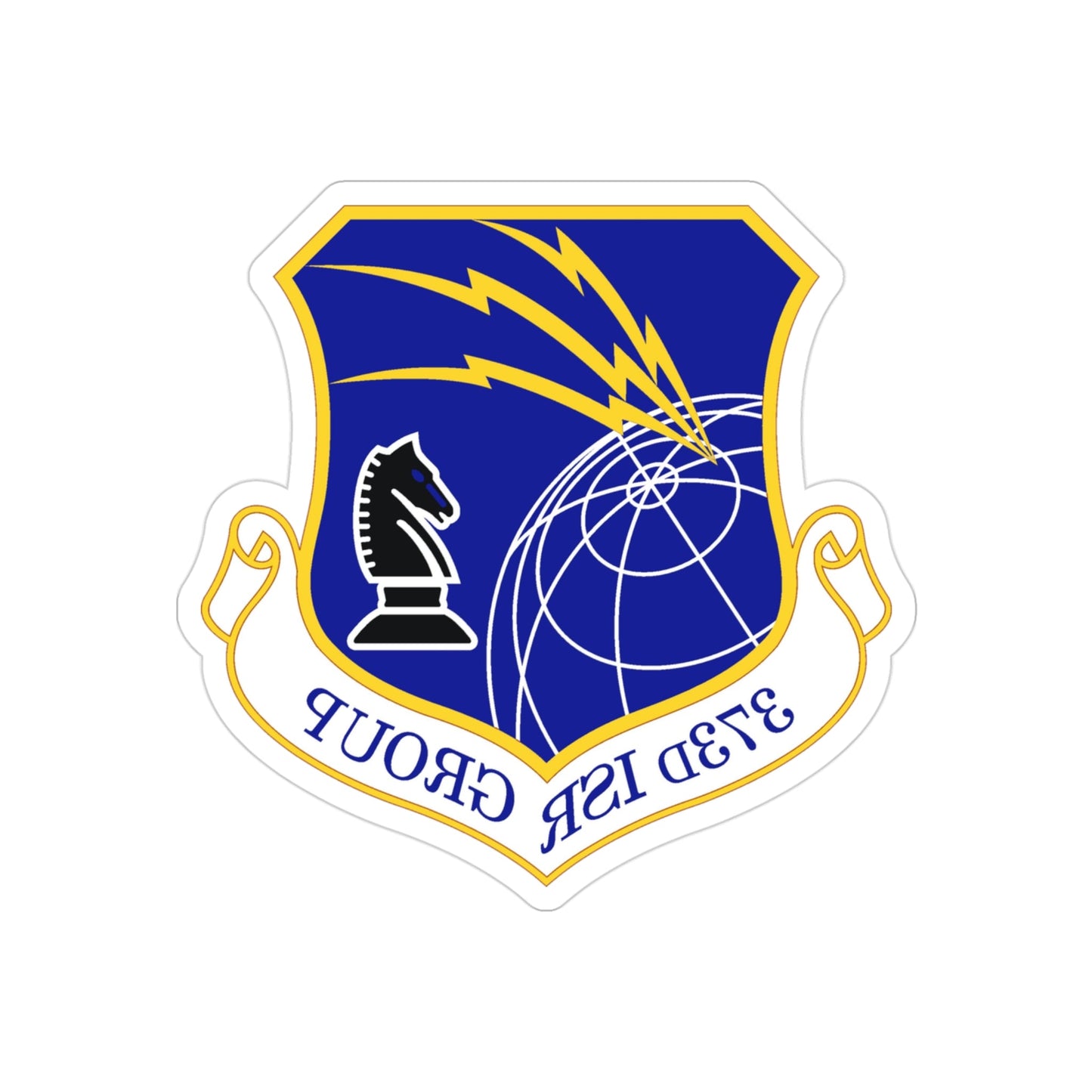 373 Intelligence Surveillance and Reconnaissance Group AFISRA (U.S. Air Force) REVERSE PRINT Transparent STICKER-3" × 3"-The Sticker Space