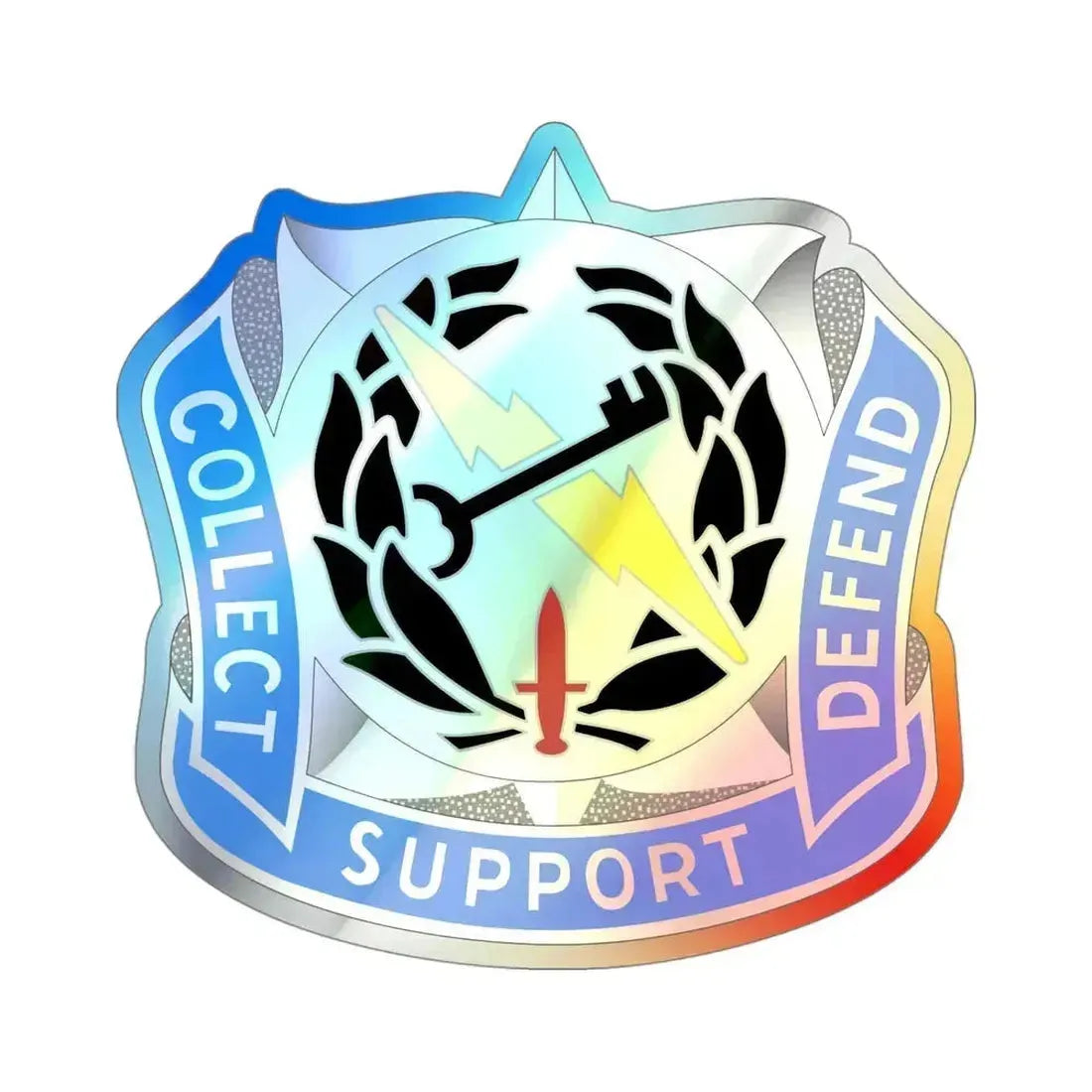 373 Military Intelligence Battalion (U.S. Army) Holographic STICKER Die-Cut Vinyl Decal 4 Inch Holographic - The Sticker Space