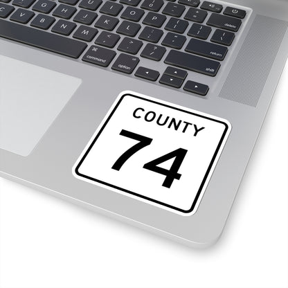 County 74 square (Minnesota) (Road Sign) STICKER Vinyl Kiss-Cut Decal