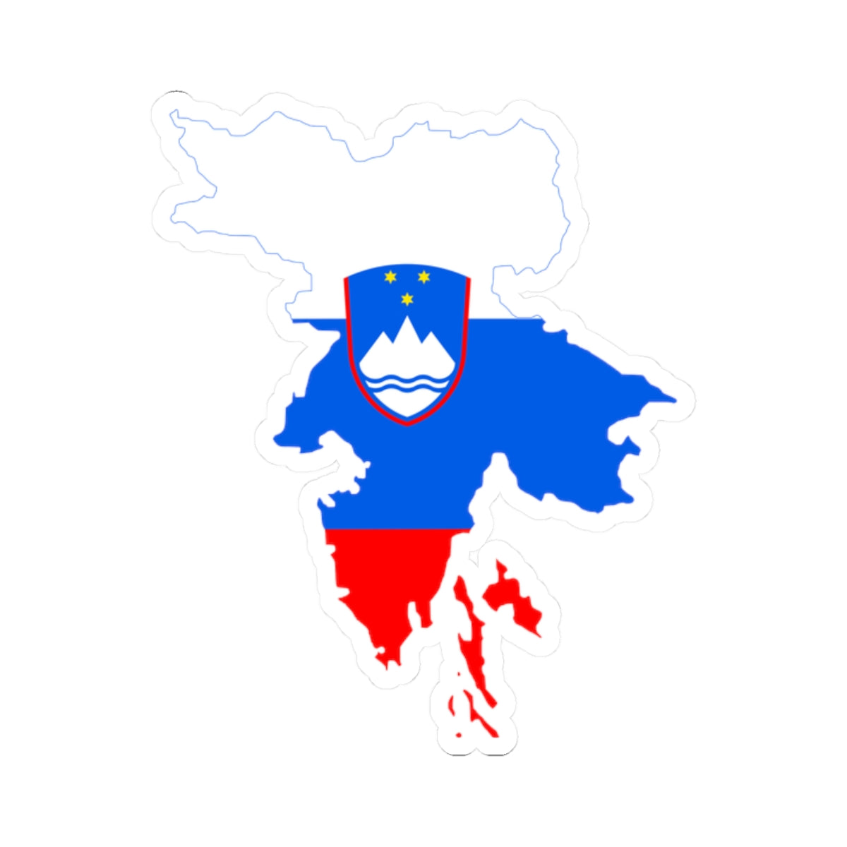 Flag-map of Greater Slovenia (Slovenia) STICKER Vinyl Kiss-Cut Decal