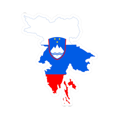 Flag-map of Greater Slovenia (Slovenia) STICKER Vinyl Kiss-Cut Decal
