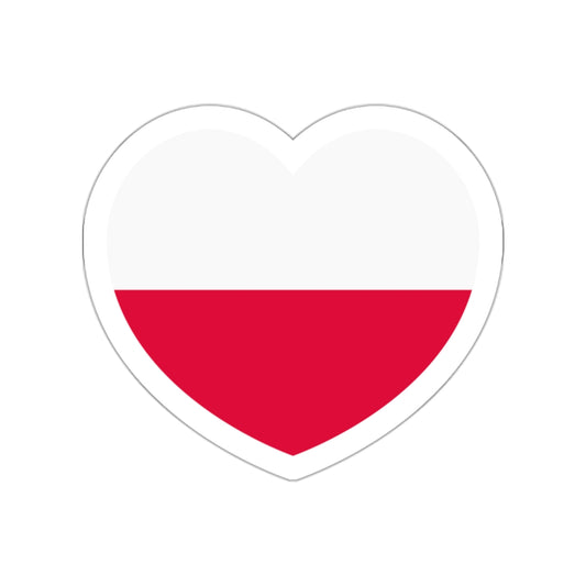 Heart Flag of Poland - STICKER Vinyl Die-Cut Decal