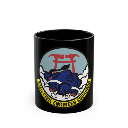 374 Civil Engineer Squadron PACAF (U.S. Air Force) Black Coffee Mug-11oz-The Sticker Space