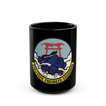 374 Civil Engineer Squadron PACAF (U.S. Air Force) Black Coffee Mug-15oz-The Sticker Space