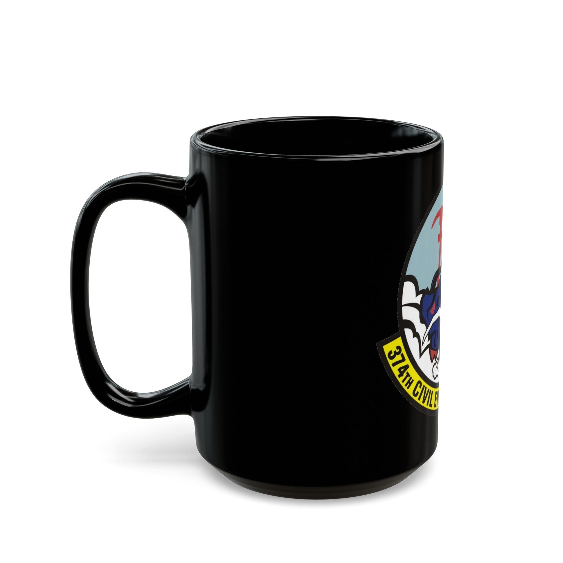 374 Civil Engineer Squadron PACAF (U.S. Air Force) Black Coffee Mug-The Sticker Space