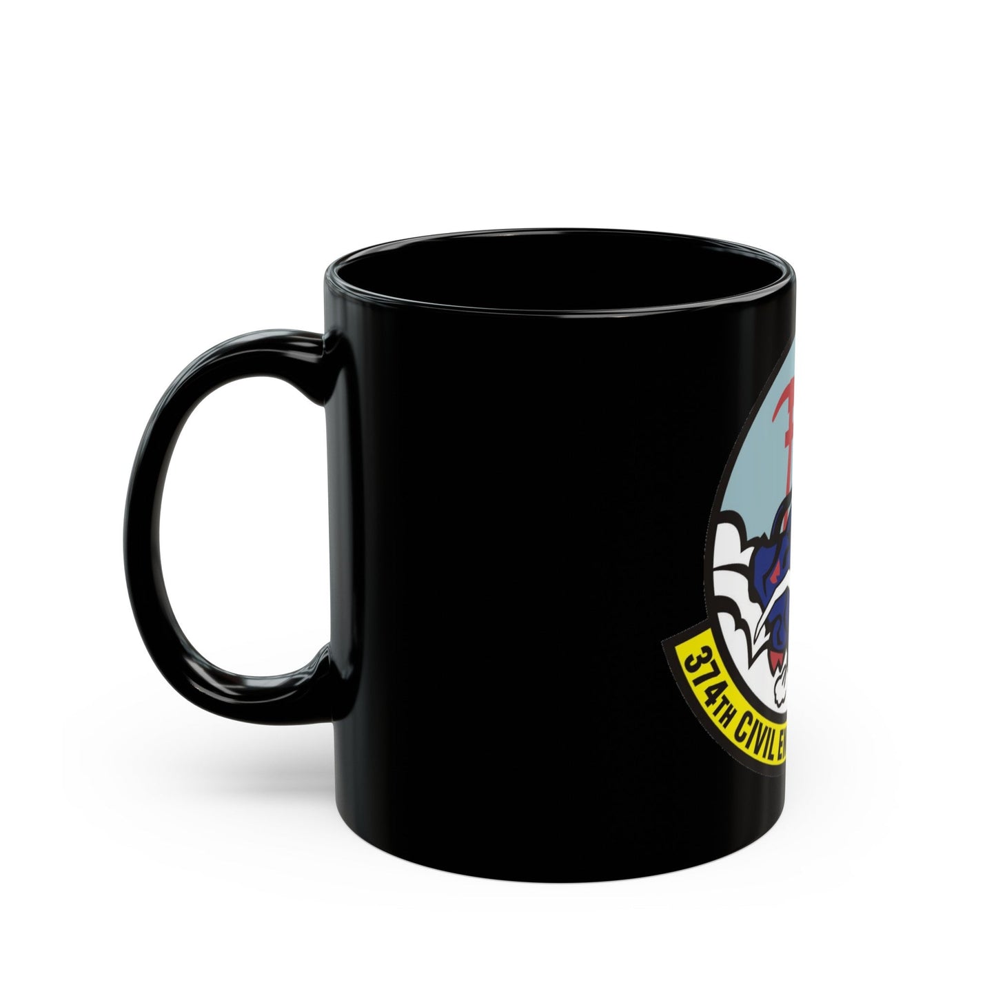 374 Civil Engineer Squadron PACAF (U.S. Air Force) Black Coffee Mug-The Sticker Space