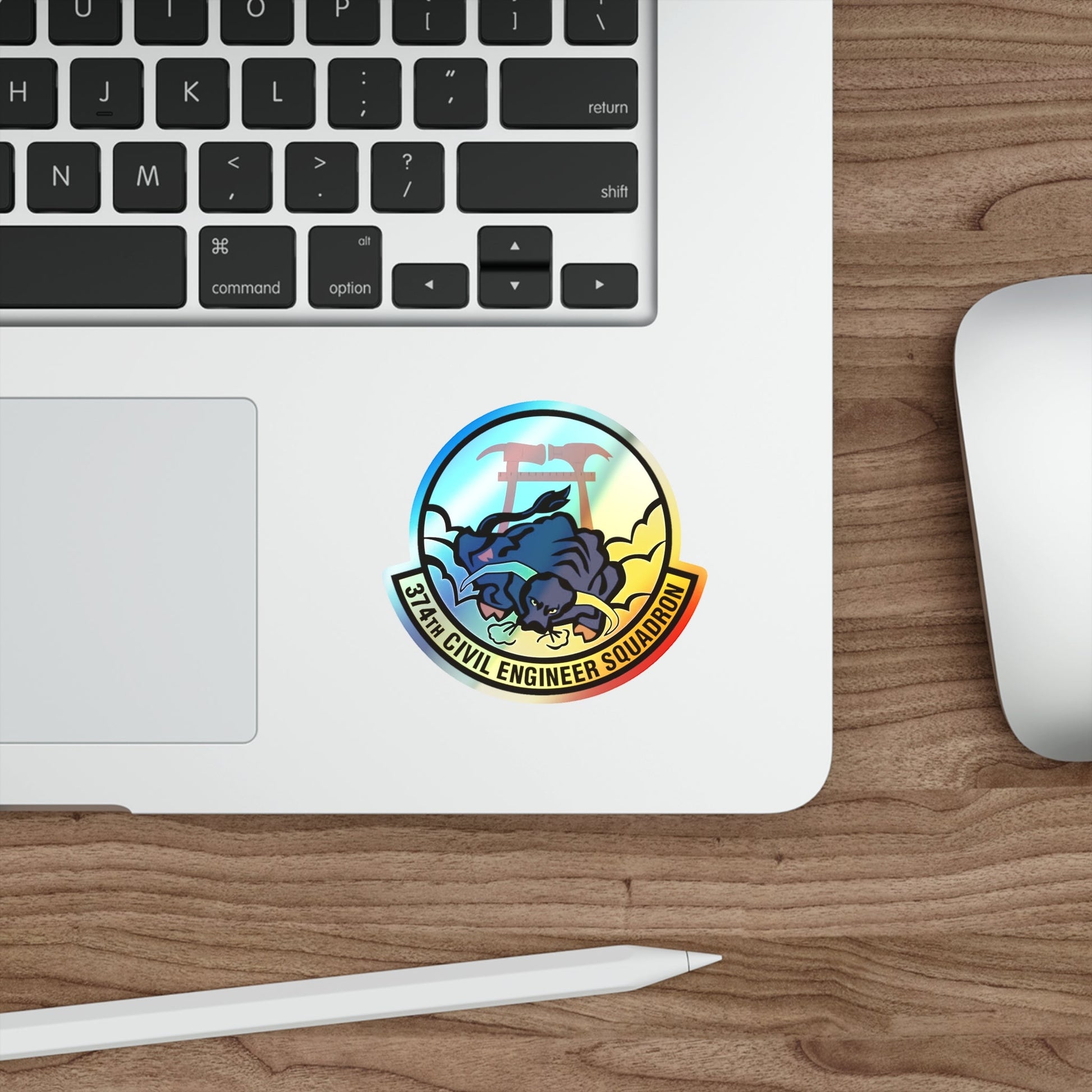 374 Civil Engineer Squadron PACAF (U.S. Air Force) Holographic STICKER Die-Cut Vinyl Decal-The Sticker Space