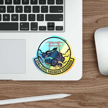 374 Civil Engineer Squadron PACAF (U.S. Air Force) Holographic STICKER Die-Cut Vinyl Decal-The Sticker Space