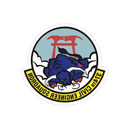 374 Civil Engineer Squadron PACAF (U.S. Air Force) REVERSE PRINT Transparent STICKER-2" × 2"-The Sticker Space