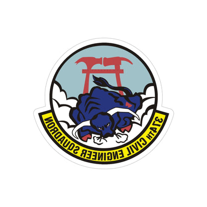 374 Civil Engineer Squadron PACAF (U.S. Air Force) REVERSE PRINT Transparent STICKER-5" × 5"-The Sticker Space