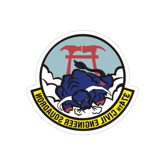 374 Civil Engineer Squadron PACAF (U.S. Air Force) REVERSE PRINT Transparent STICKER-6" × 6"-The Sticker Space