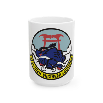 374 Civil Engineer Squadron PACAF (U.S. Air Force) White Coffee Mug-15oz-The Sticker Space