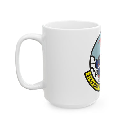 374 Civil Engineer Squadron PACAF (U.S. Air Force) White Coffee Mug-The Sticker Space