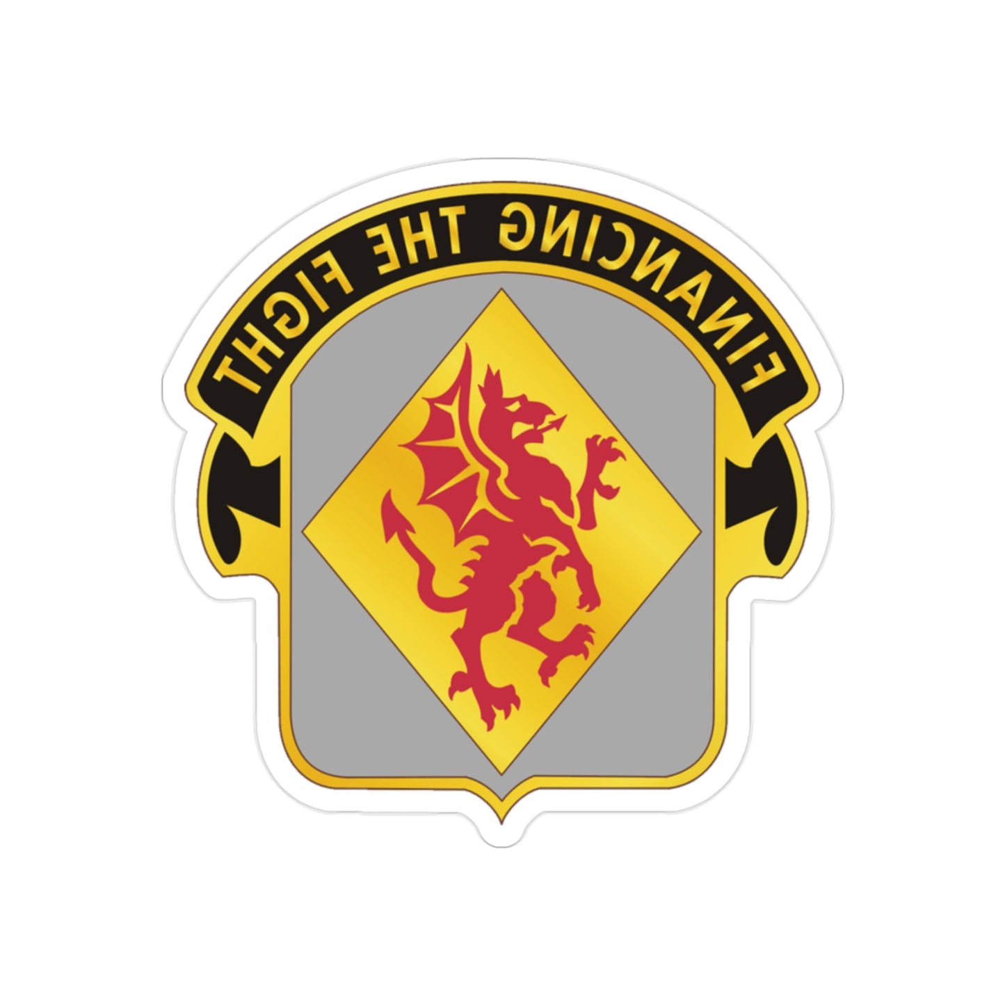 374 Finance Battalion (U.S. Army) REVERSE PRINT Transparent STICKER-2" × 2"-The Sticker Space