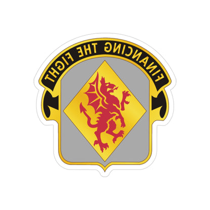 374 Finance Battalion (U.S. Army) REVERSE PRINT Transparent STICKER-3" × 3"-The Sticker Space