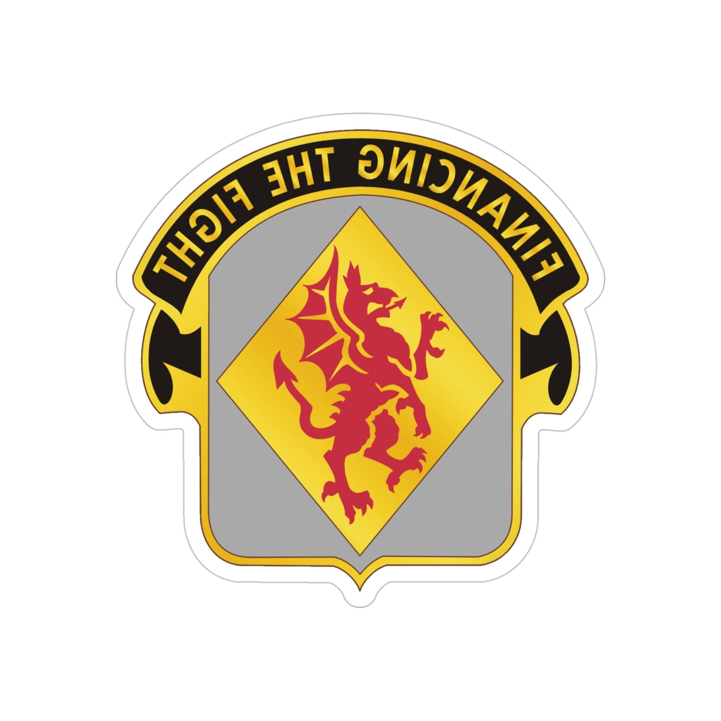 374 Finance Battalion (U.S. Army) REVERSE PRINT Transparent STICKER-4" × 4"-The Sticker Space