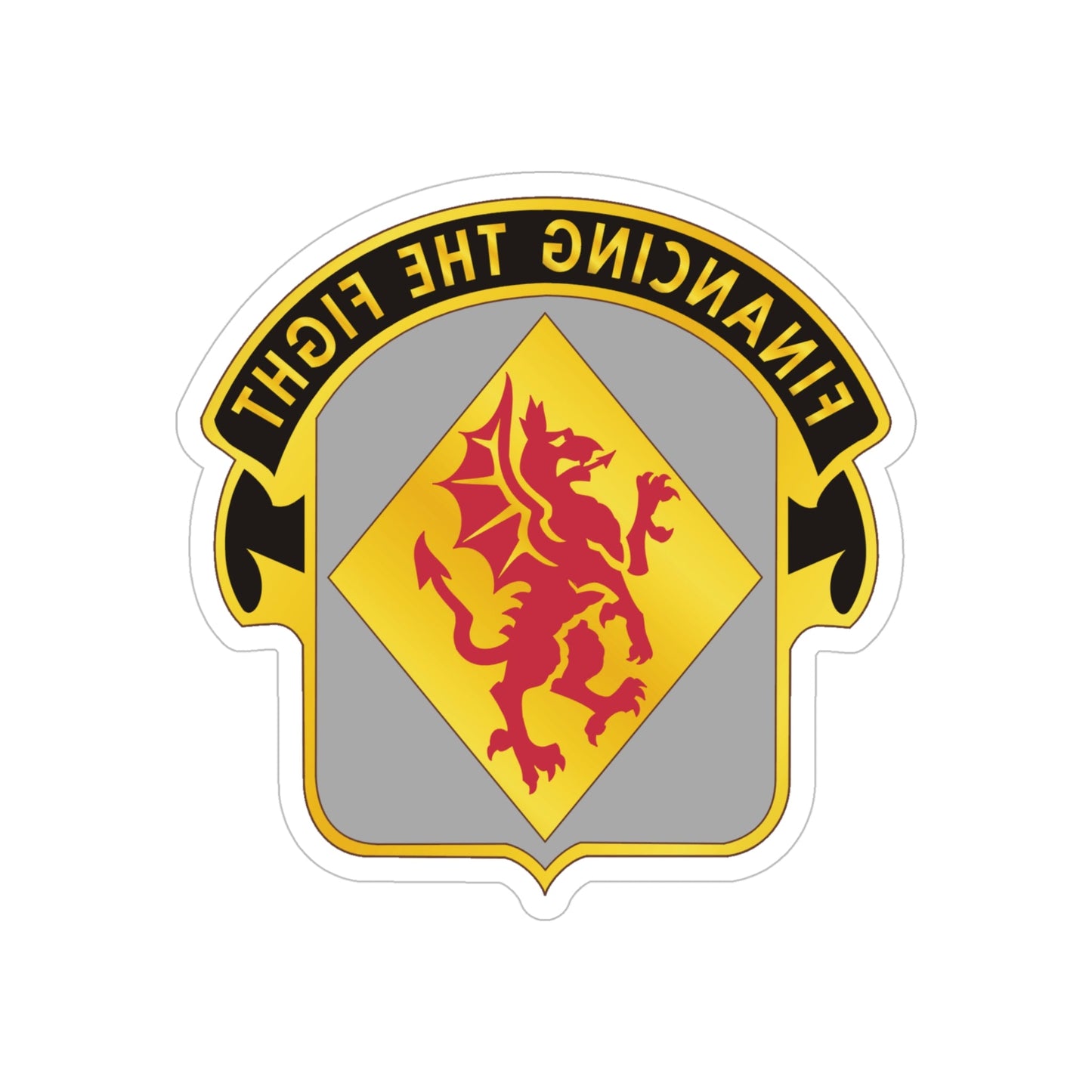 374 Finance Battalion (U.S. Army) REVERSE PRINT Transparent STICKER-5" × 5"-The Sticker Space