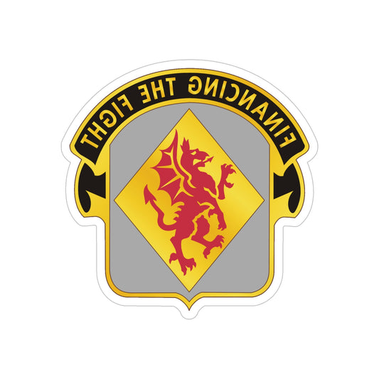 374 Finance Battalion (U.S. Army) REVERSE PRINT Transparent STICKER-6" × 6"-The Sticker Space