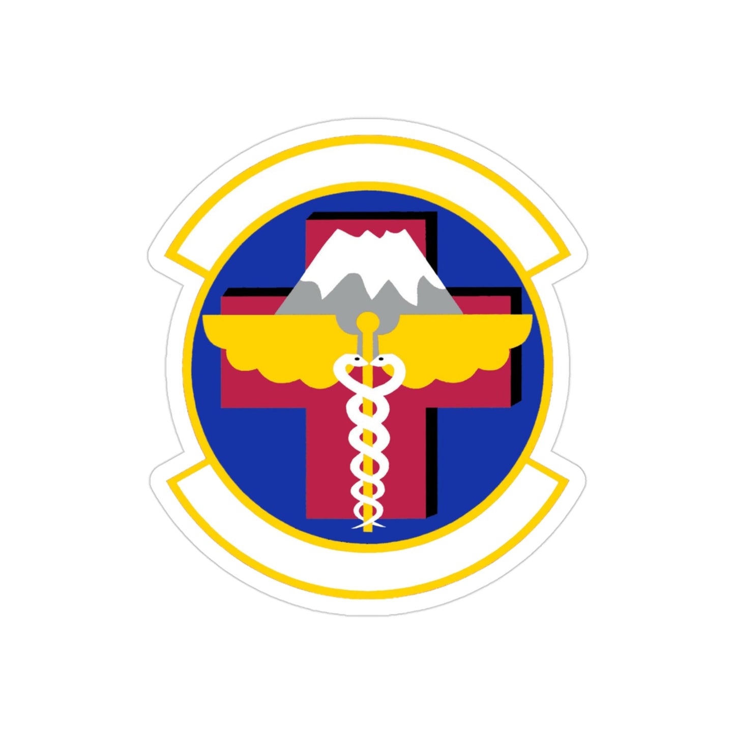 374 Healthcare Operations Squadron (U.S. Air Force) REVERSE PRINT Transparent STICKER-3" × 3"-The Sticker Space