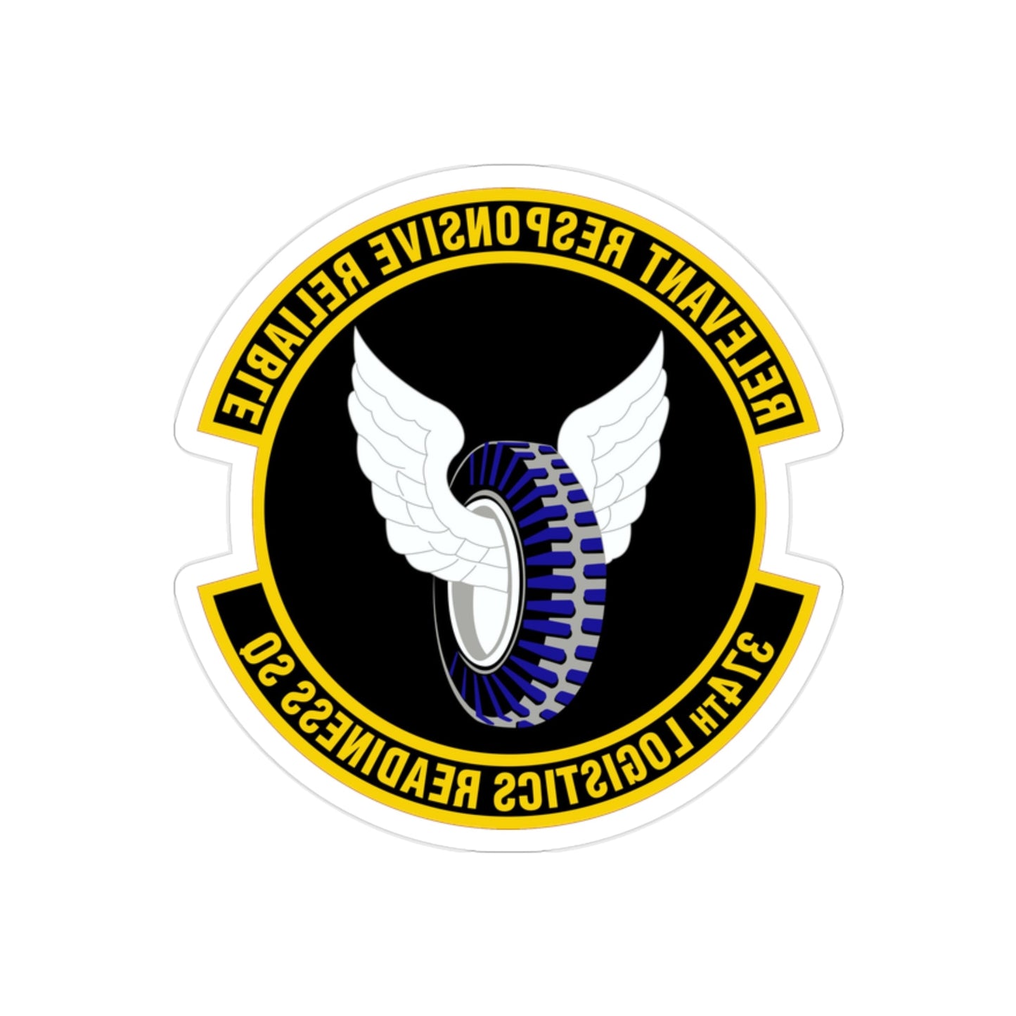 374 Logistics Readiness Squadron PACAF (U.S. Air Force) REVERSE PRINT Transparent STICKER-2" × 2"-The Sticker Space