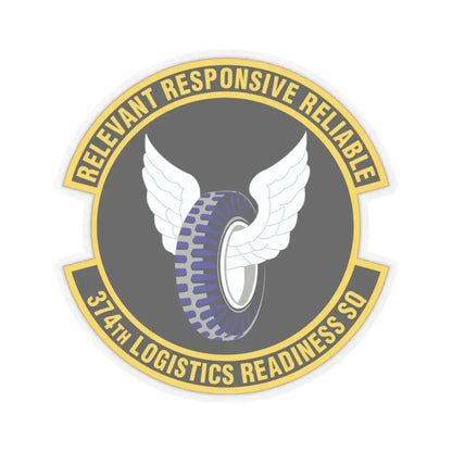 374 Logistics Readiness Squadron PACAF (U.S. Air Force) STICKER Vinyl Kiss-Cut Decal 3 Inch Transparent - The Sticker Space