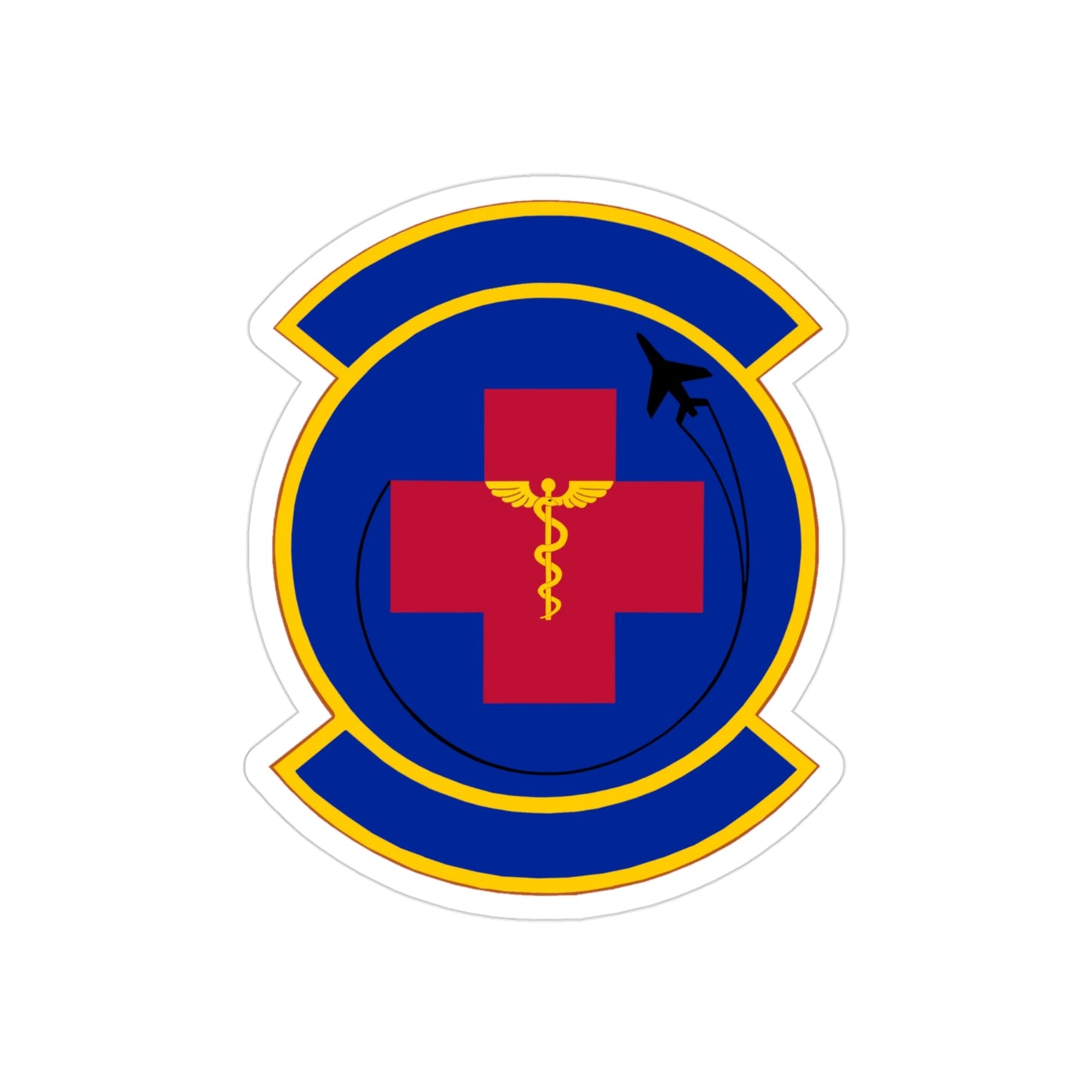 374 Operational Medical Readiness Squadron (U.S. Air Force) REVERSE PRINT Transparent STICKER-3" × 3"-The Sticker Space